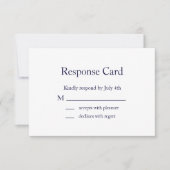 Moderne Monogram Aftrek RSVP (marine) (Voorkant)