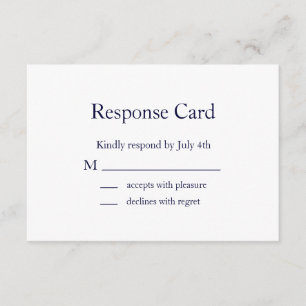 Moderne Monogram Aftrek RSVP (marine) Kaartje