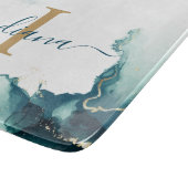 Moderne monogram agaat script aandenken snijplank (Hoek)