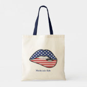 Moderne Monogram Amerikaanse Vlag Lippen Tote Bag (Achterkant)