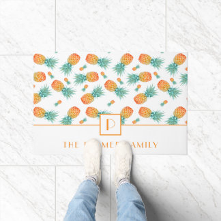 Moderne Monogram Ananas Fruit Patroon Deurmat