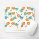 Moderne Monogram Ananas Fruit Patroon Muismat (Met muis)