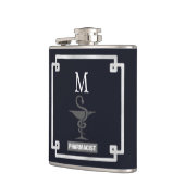 Moderne monogram apotheker heupfles (Links)