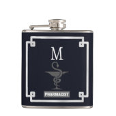 Moderne monogram apotheker heupfles (Voorkant)