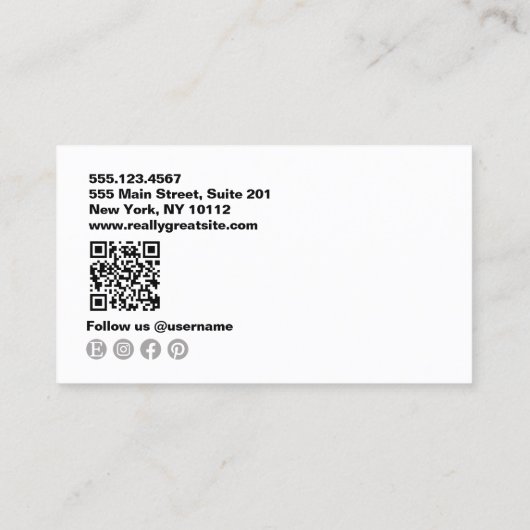 Moderne Monogram Barber Schaar Grijs Visitekaartje (Achterkant)