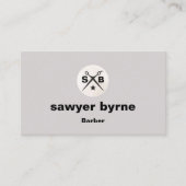 Moderne Monogram Barber Schaar Grijs Visitekaartje (Voorkant)