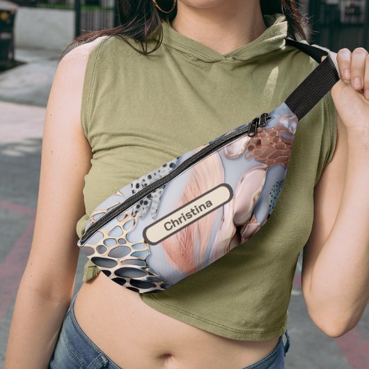 Moderne Monogram Beach Vibe zeeschelpen Heuptasje