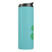 Moderne monogram beginletter in blauw en groen thermosbeker (Gedraaid links)