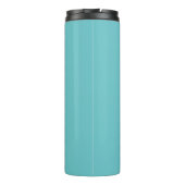 Moderne monogram beginletter in blauw en groen thermosbeker (Achterkant)