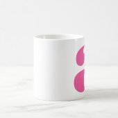 Moderne monogram beginletter in heet roze koffiemok (Center)