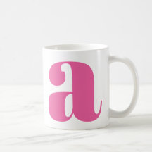 Moderne monogram beginletter in heet roze