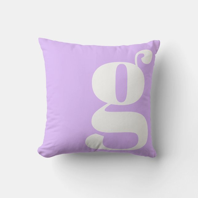 Moderne Monogram Beginletter Pastel Lavendel Kussen (Voorkant)