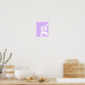 Moderne Monogram Beginletter Pastel Lavendel Poster (Keuken)