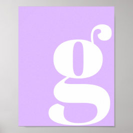 Moderne Monogram Beginletter Pastel Lavendel Poster