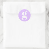Moderne Monogram Beginletter Pastel Lavendel Ronde Sticker (Tas)