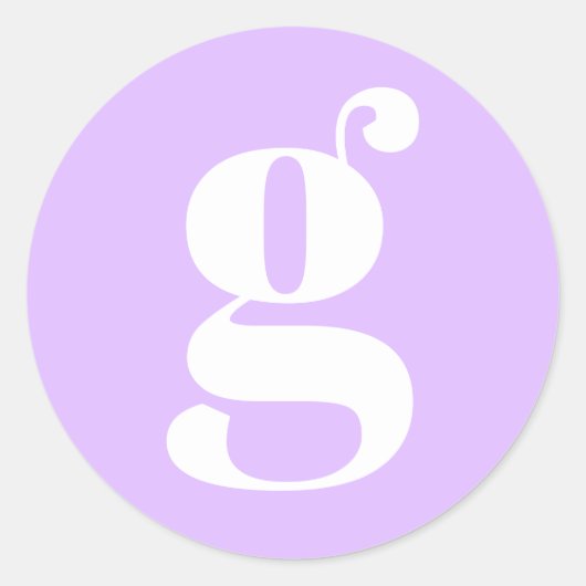 Moderne Monogram Beginletter Pastel Lavendel Ronde Sticker (Voorkant)