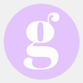Moderne Monogram Beginletter Pastel Lavendel Ronde Sticker
