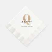 Moderne Monogram Beginletter Q & Naam Persoonlijk Servet (Hoek)