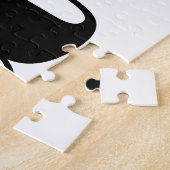 Moderne monogram beginletter zwart en wit legpuzzel (Zijkant)