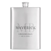 Moderne Monogram Beginletters Bruidsjonkers Huweli Flacon (Voorkant)