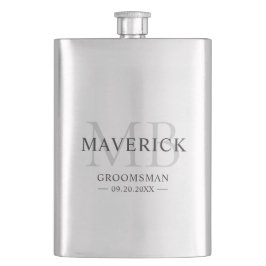 Moderne Monogram Beginletters Bruidsjonkers Huweli Flacon