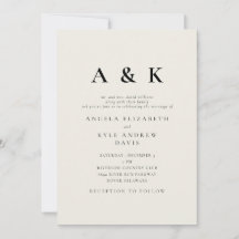 Moderne Monogram Beige Bruiloft