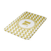 Moderne Monogram Beige Chevron Strepen Badmat (Gekanteld)