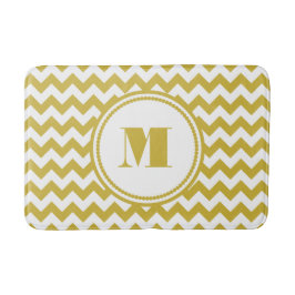 Moderne Monogram Beige Chevron Strepen Badmat