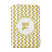 Moderne Monogram Beige Chevron Strepen Badmat (Voorkant Verticaal)