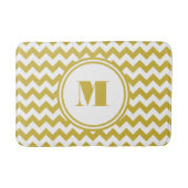 Moderne Monogram Beige Chevron Stripes Badmat (Voorkant)