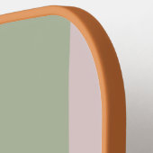 Moderne Monogram Beige Roze | Saliegroen Streep Pickleball Paddle (Links Detail)