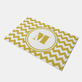 Moderne Monogram Beige Strepen Deurmat (Schuin)