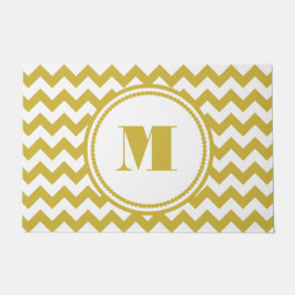 Moderne Monogram Beige Strepen Deurmat