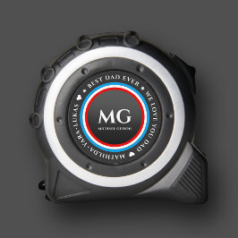 Moderne Monogram Beste Papa Ooit Rood Wit Blauw Rolmaat