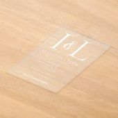 Moderne Monogram Bevroren Acryl Uitnodigingen (Laagn)