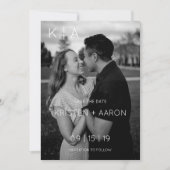 Moderne monogram Bewaar de datum Save The Date (Voorkant)