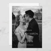 Moderne monogram Bewaar de datum Save The Date (Voorkant / Achterkant)