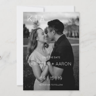 Moderne monogram Bewaar de datum Save The Date