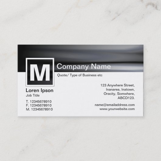 Moderne monogram - bewegingsonduidelijk beeld visitekaartje (Voorkant)