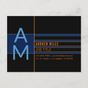 Moderne Monogram & Bewerkbare Vormen & Kleuren Briefkaart