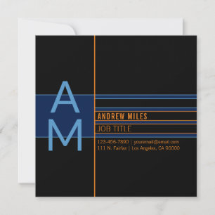 Moderne Monogram & Bewerkbare Vormen & Kleuren Notitiekaartje