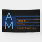 Moderne Monogram & Bewerkbare Vormen & Kleuren Spandoek (Horizontaal)