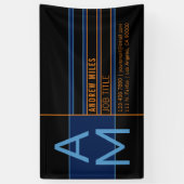 Moderne Monogram & Bewerkbare Vormen & Kleuren Spandoek (Verticaal)