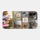 Moderne monogram bijtende familie fotocollage Case-Mate iPhone case (Achterkant (horizontaal))