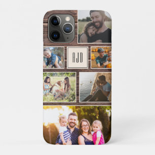 Moderne monogram bijtende familie fotocollage Case-Mate iPhone case