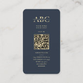 Moderne Monogram Biologie Bioloog Donkerblauw Goud Visitekaartje (Achterkant)