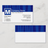 Moderne monogram - Blauw gordijn Visitekaartje (Voorkant / Achterkant)