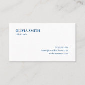 Moderne monogram blauw op wit poka dot patroon visitekaartje (Achterkant)