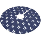 Moderne monogram blauw wit initiaal kerstboom rok (Gekanteld)