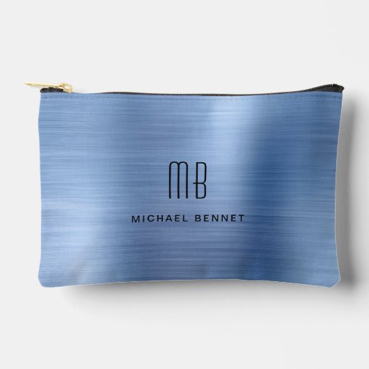 Moderne Monogram Blauwe Etui (Voorkant)